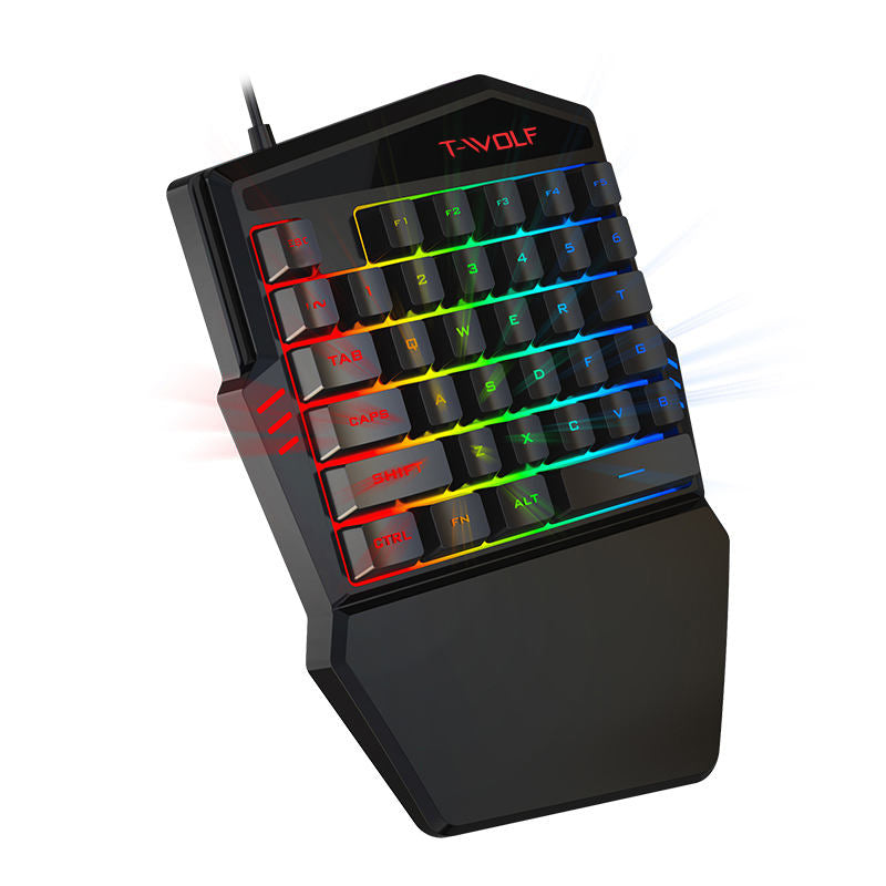 Colorful Backlighting RGB One Hand Gaming Keyboard