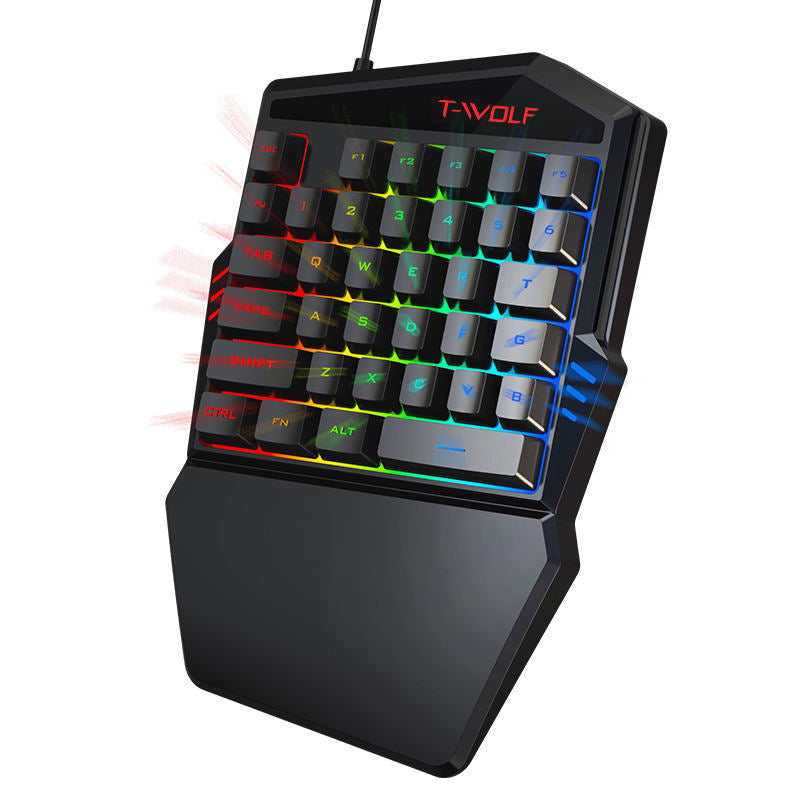 Colorful Backlighting RGB One Hand Gaming Keyboard