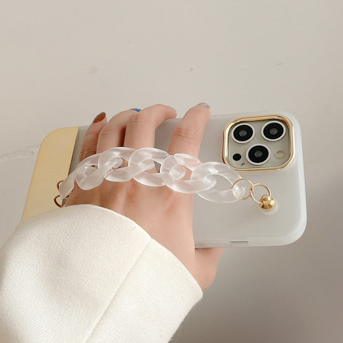 Latest 3 in 1 Electroplate Phone Case Creative Shockproof Women Phone case With Chain Strap