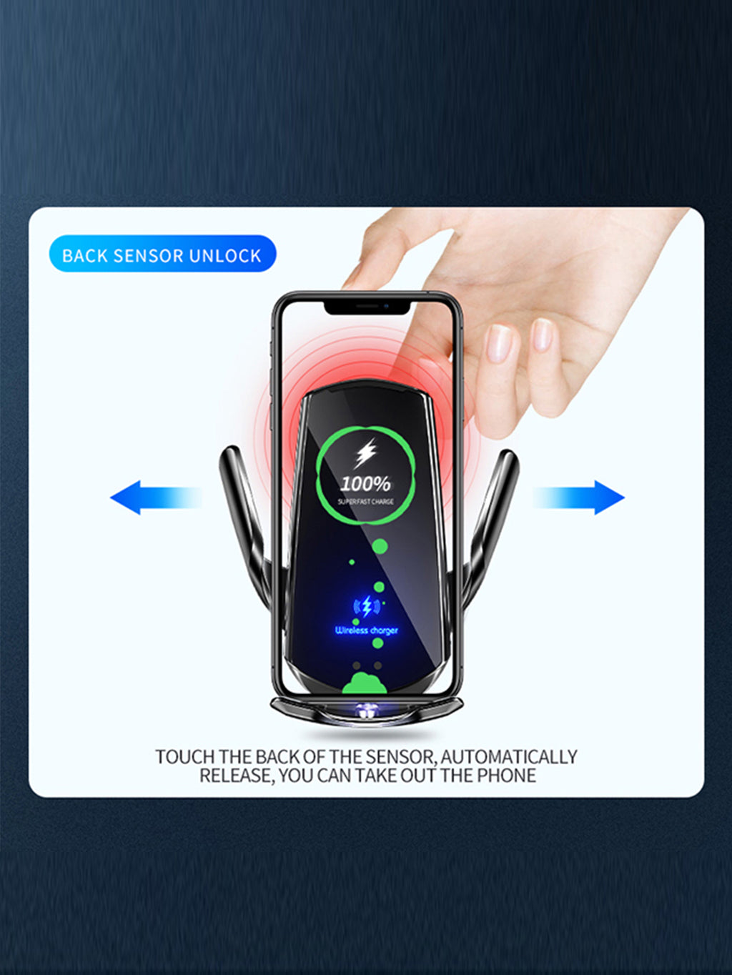 Wireless Charging Car Mobile Phone Holder Bracket Rotatable Support Accessories